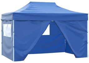 vidaXL kék acél összecsukható rendezvénysátor 4 oldalfallal 3 x 4 m