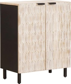 vidaXL Széf Fehér mosott felület 60 x 33 x 75 cm Tömör Mangófát