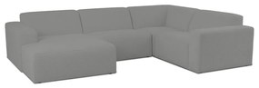Szürke buklé sarokkanapé (U alakú) Roxy – Scandic