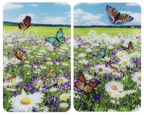 Edzett üveg tűzhely fedőlap szett 2 db-os 52x30 cm Summer Meadow – Maximex