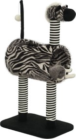 PawHut Macska Fa, Magassága 93 cm, Zebra Mintás Macska Fa, Hegymászó Fa Macskatunnellel, Macska Kaparóoszlop Juta Oszlopokkal, Játék Fa, Macska Bútor,