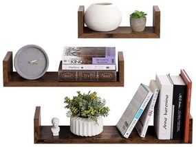 SHELFY 3 darabos fali polcszett, barna
