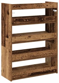 antik fa szerelt fa cipőtartó 60x25x81 cm
