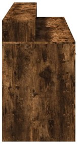 füstös tölgy színű szerelt fa íróasztal LED-ekkel 160x55x91 cm