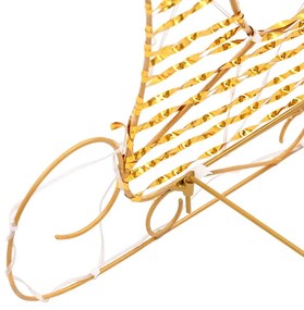 Rénszarvas húzta szán Meleg fehér 30 x 12 x 55 cm PET