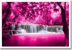 Poszter keretben 60x40 Rózsaszín vízesés Tájkép