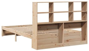 tömör fenyőfa könyvespolcos ágy matrac nélkül 140 x 190 cm