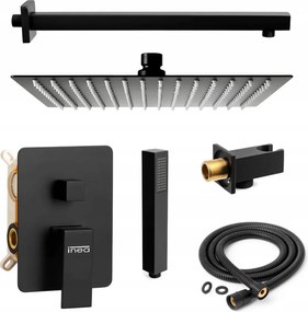 Falsík Alatti Zuhanyszett Fekete Matt Zuhany Nagy Esőztetővel 25CM