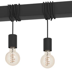 Eglo 39937 - Csillár zsinóron TOWNSHEND-B 5xE27/40W/230V fekete