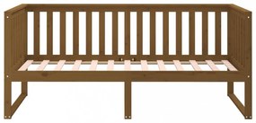 mézbarna tömör fenyőfa kanapéágy 100 x 200 cm