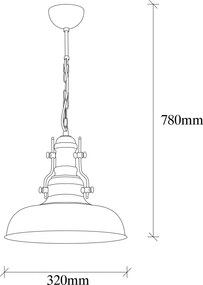Berceste vintage függőlámpa, fekete