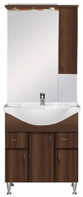 VERTEX Bianca Plus 75 komplett fürdőszobabútor, aida dió színben, jobbos nyitási irány (Komplett fürdőszoba bútor)