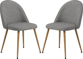 HOMCOM 2 db kárpitozott étkezőszék, konyhai székek vászon anyaggal és acél lábakkal, modern stílus, 120 kg terhelhetőség, 50x52x83 cm, Szürke | Aosom