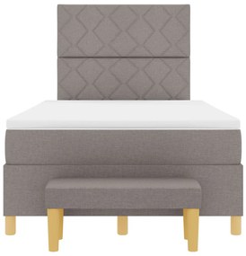 Box Spring ágy matraccal és padláccal taupe 120x190 cm szövet