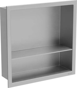 Mexen X-Wall-R fali beépített polc peremmel és polccal 30 x 30 cm, inox - 1910303010S