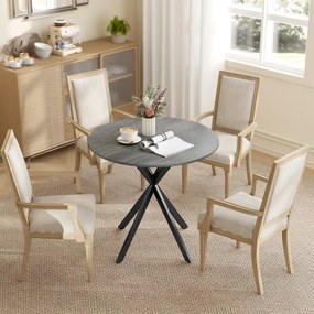 Kerek konyhaasztal, 80 cm, kompakt asztallap, forgácslap, fém, szürke