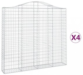 4 db íves horganyzott vas gabion kosár 200x30x180/200 cm