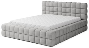 Szürke kárpitozott ágyneműtartós franciaágy ágyráccsal 160x200 cm Dizzle – ELTAP