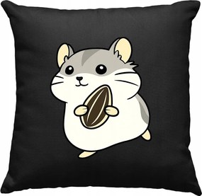 Aranyos hörcsög párna maggal, fekete