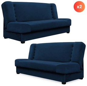 2 darabos kétszemélyes kanapé szett sötétkék színben. PIANO