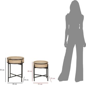 Kerek tárolóasztal szett 2 db-os ø 40 cm Fuji – Mauro Ferretti