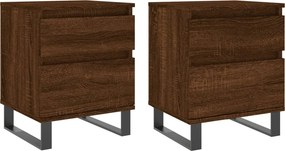 vidaXL 2 db barna tölgyszínű éjjeliszekrény 40 x 35 x 50 cm