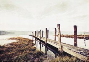 Fotótapéta Fa pirs a tenger hátterében nyugodt táj 300x210 +ragasztó