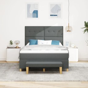 Boxspring Ágy Matraccal és Pad Dark Grey 140x200 cm Szövet