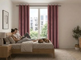 Sötétítő függöny ELVIO VELVET 140x250 cm, óarany rózsaszín Felfüggesztés: Fém gyűrűk