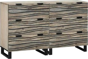 vidaXL Tálalószekrény készlet fiókkal 2 pcs Fehér 60 x 33,5 x 75 cm