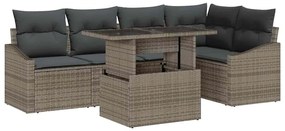 vidaXL Kerti Kanapé Szett párnával tárolóval 6 pcs Szürke