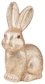 EASTER csillámló dekor nyúl, pezsgőszín 22 cm