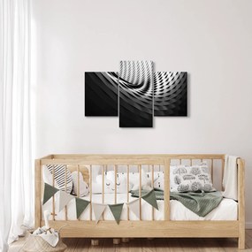 Absztrakt kép - fekete-fehér spirál (90x60 cm)