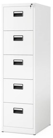 Fém irattartó szekrény, 5 fiókos SARA V5, 460 x 1625.5 x 620 mm, fehér