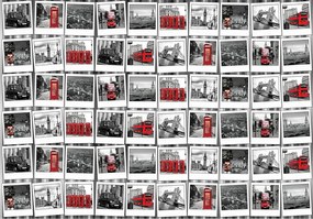 Fotótapéta flizelina London Polaroid emlékek kollázs akcentus 254x184 +ragasztó