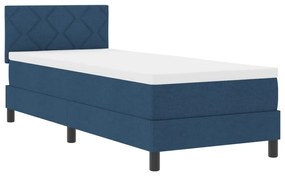 Boxspring Ágy Matraccal &amp; LED Kék 80x200 cm Szövet