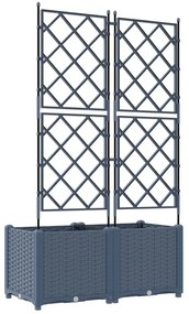 Trellis-szel ellátott Kerti Ültető 2 db Szürke 80x40x143 cm