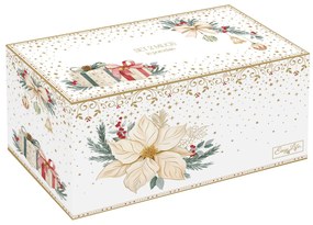 Karácsonyi porcelán bögre 2 személyes szett díszdobozban fehér arany mikulásvirág White Elegance