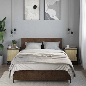 Éjjeliszekrények 2 db Sonoma tölgy 40x31x50 cm Gépi fa és fém