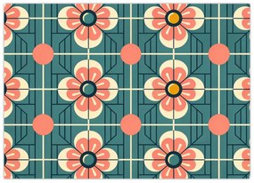 Kép - Retro virágminta (70x50 cm)