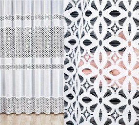 Jacquard függöny Adrianna 200x270cm egyenes virágmintás (kész) szegéllyel