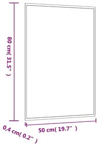 téglalap alakú üveg falitükör 50 x 80 cm