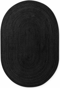Fekete kétoldalas-kézi szövésű juta szőnyeg 160x230 cm Braided – Hanse Home