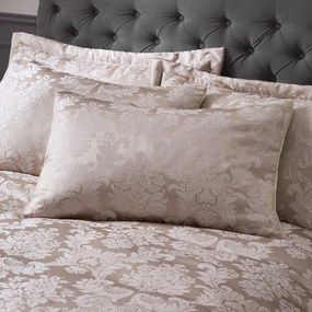 Bézs kétszemélyes damaszt ágyneműhuzat 200x200 cm Damask Jacquard – Catherine Lansfield