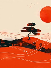 Poszter 30x40cm Piros sivatagi tájképek