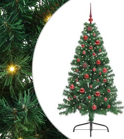 vidaXL Mesterséges, előre világított karácsonyi fa Zöld 150 cm PVC