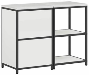 Konyhai Tároló Készlet polcokkal 2 pcs Fehér 120 x 50 x 92 cm
