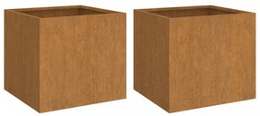 2 db corten acél növénytartó 32 x 30 x 29 cm