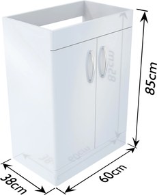 Mosdó alatti állószekrény 60 fehér festett magasfényű Omeble