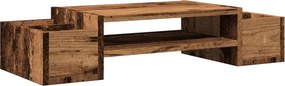 vidaXL antik fa színű szerelt fa monitorállvány tárolóval 70x27x15 cm